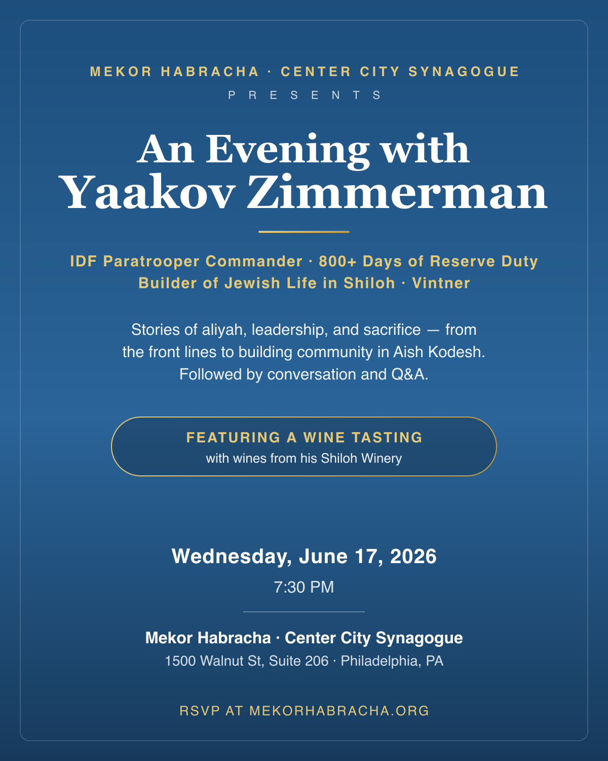 An Evening with Yaakov Zimmerman
